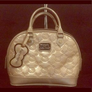 Gold Sparkly Hello Kitty Purse, by Loungefly